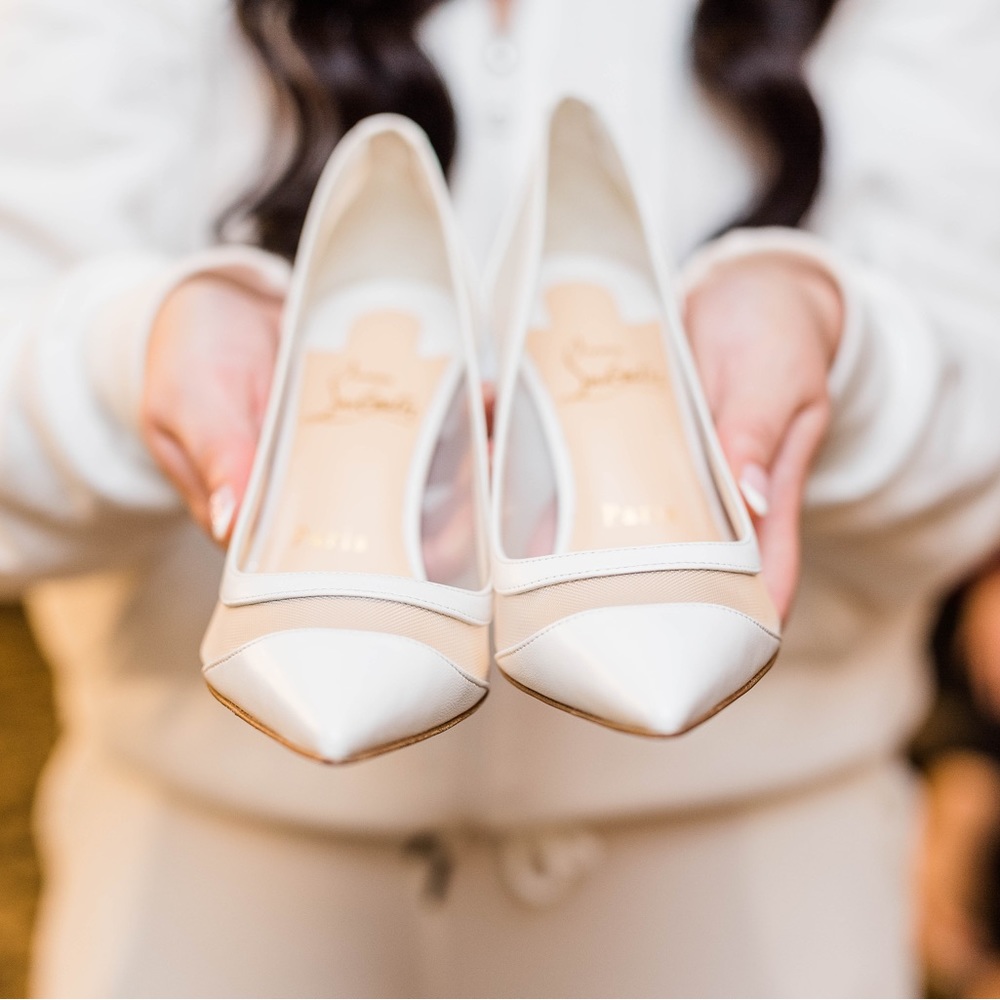 Christian Louboutin Galativi White Leather Pump
